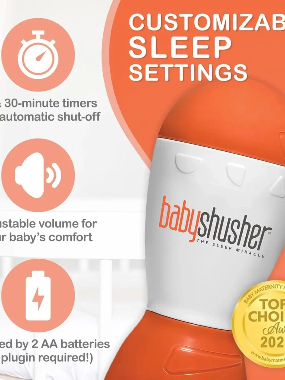 Portable Sound Machine - Mom-Like 'Shh!' Sound for Baby, Sleeping Soother, Newbo - Picture 4 of 8